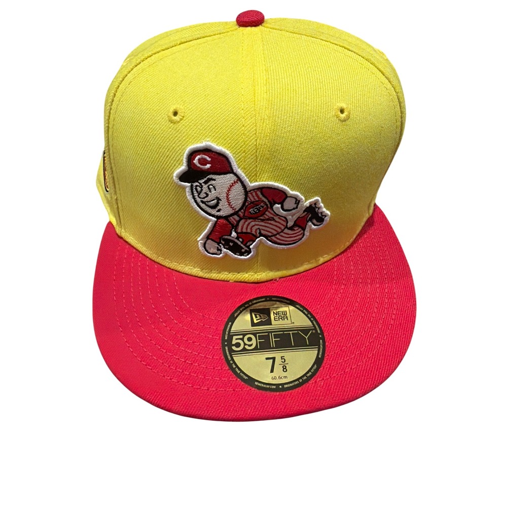 New Era 59FIFTY Cincinnati Reds 1970 All Star Game Patch Hat Yellow Red 7 5/8